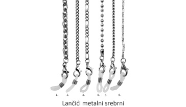 Lančić sa metalnim karikama - srebrne